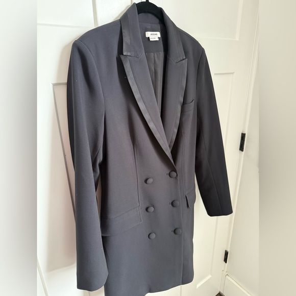 Jason Wu Women Black Double-Breasted Blazer Dress with satin lapels. Worn once. - Picture 3 of 5